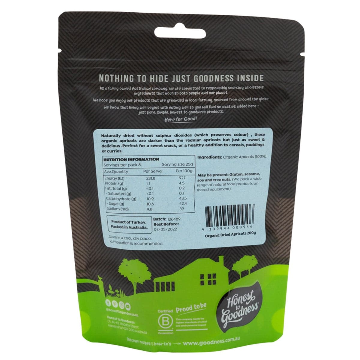 Thumbnail Honest to Goodness Organic Dried Apricots 200g