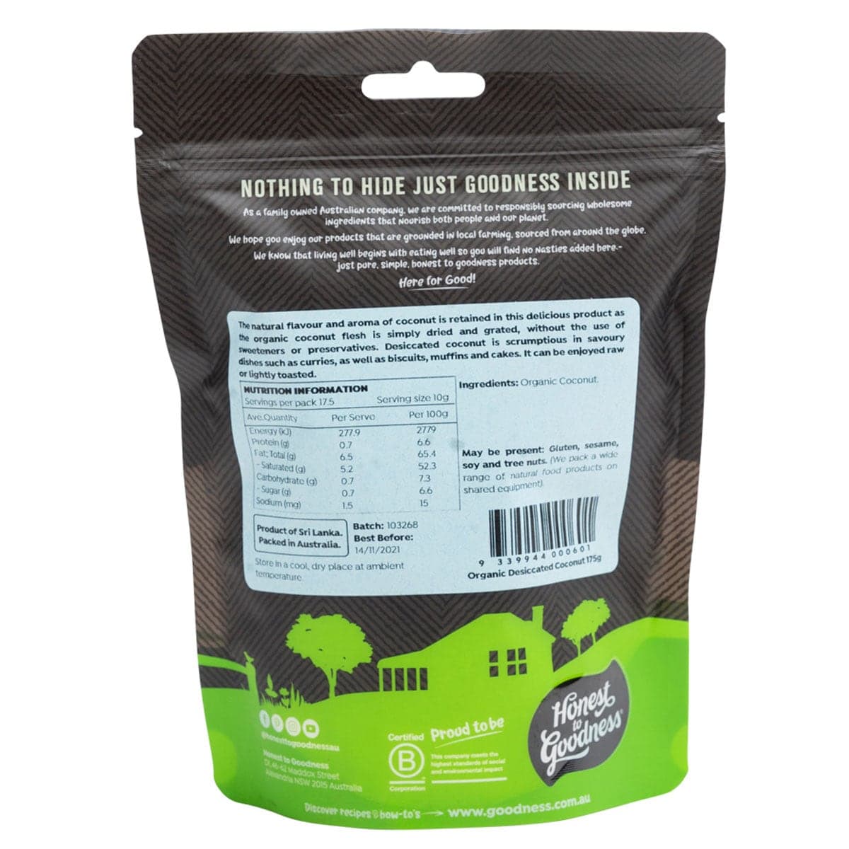Thumbnail Honest to Goodness Organic Coconut Fine Desiccated 175g