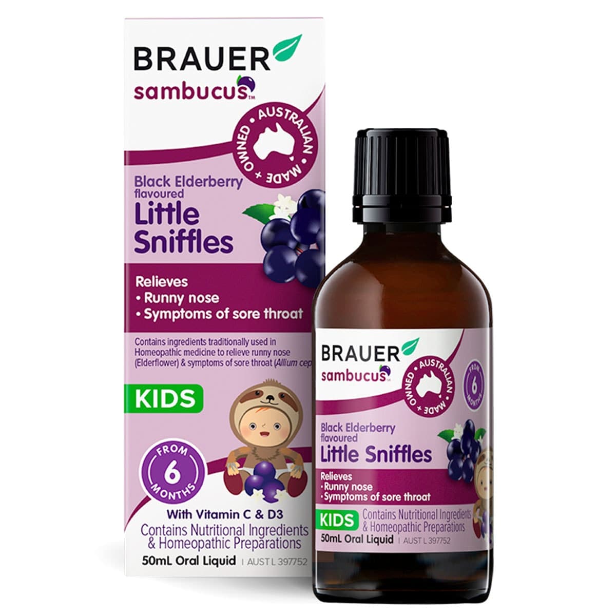 Thumbnail Brauer Sambucus Black Elderberry Kids Little Sniffles 50ml