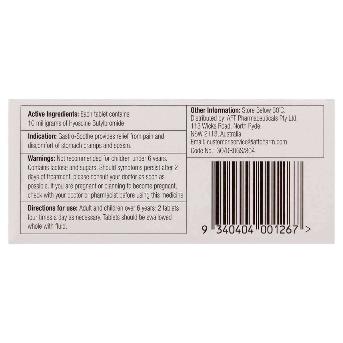 Thumbnail Gastro-Soothe Stomach Pain Relief 20 Tablets