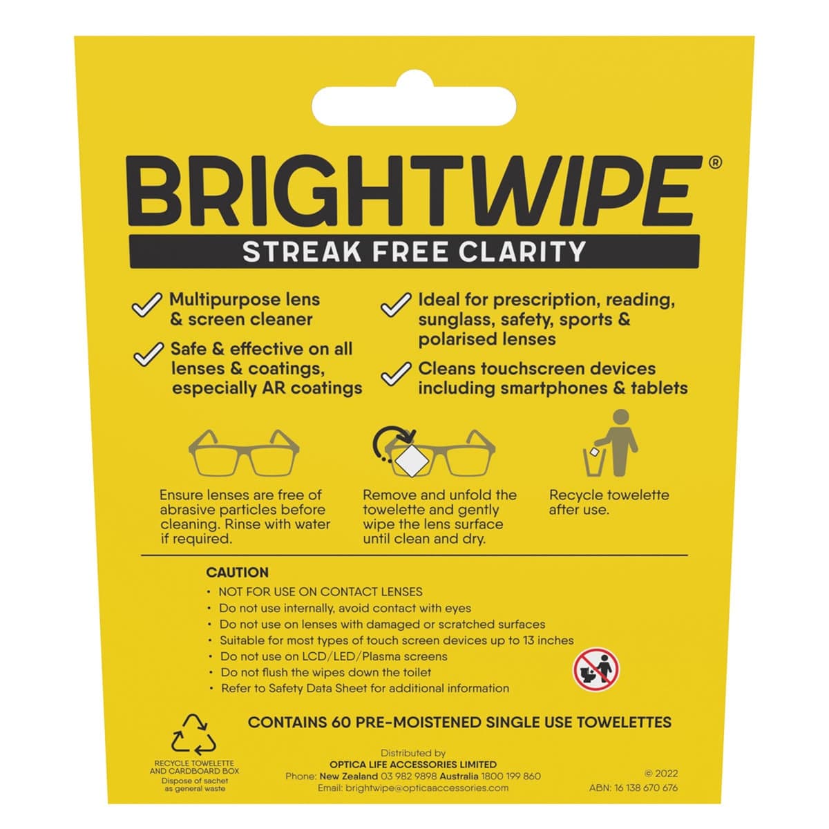 Thumbnail Bright Wipe Lens Wipe 60 Pack