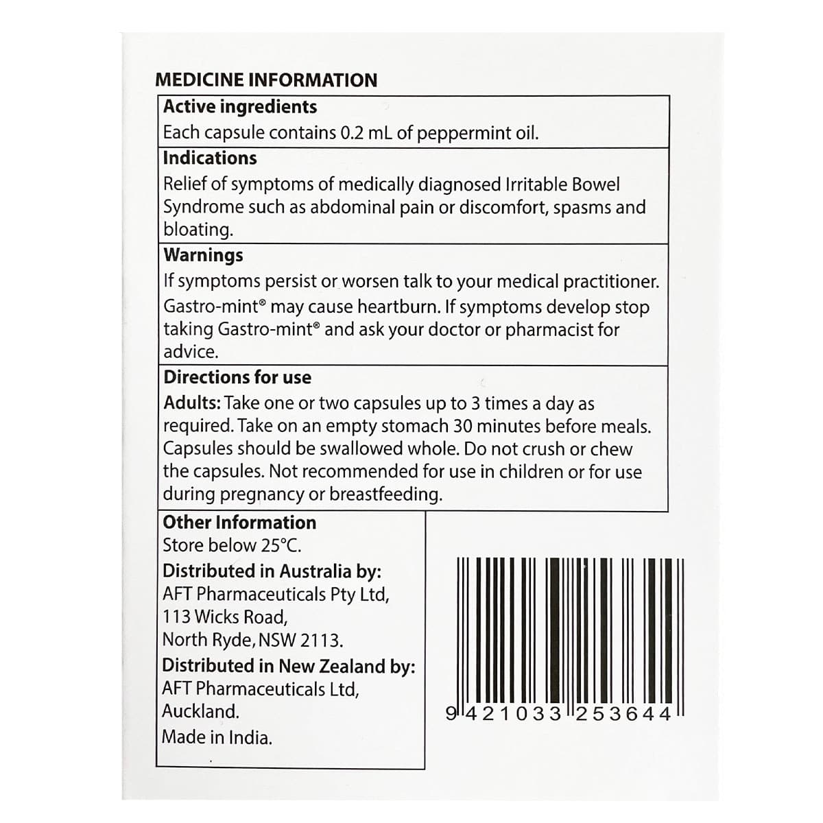 Thumbnail Gastro-mint Peppermint Oil 0.2ml Capsules 60 Pack