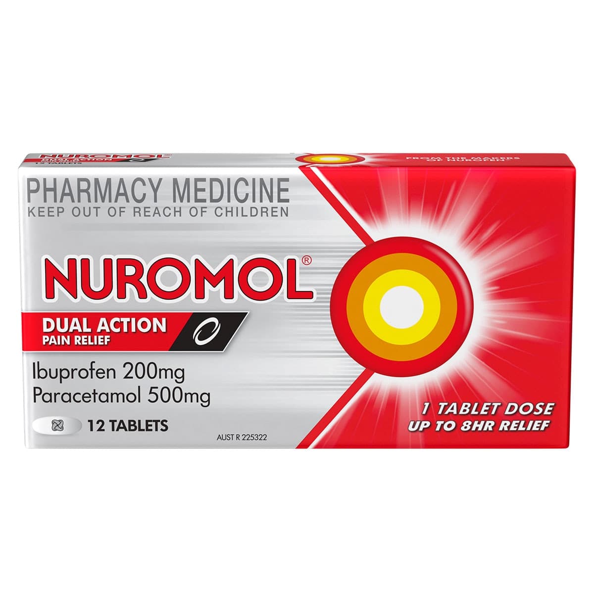 Thumbnail Nuromol Dual Action 8 Hour Pain Relief 12 Tablets