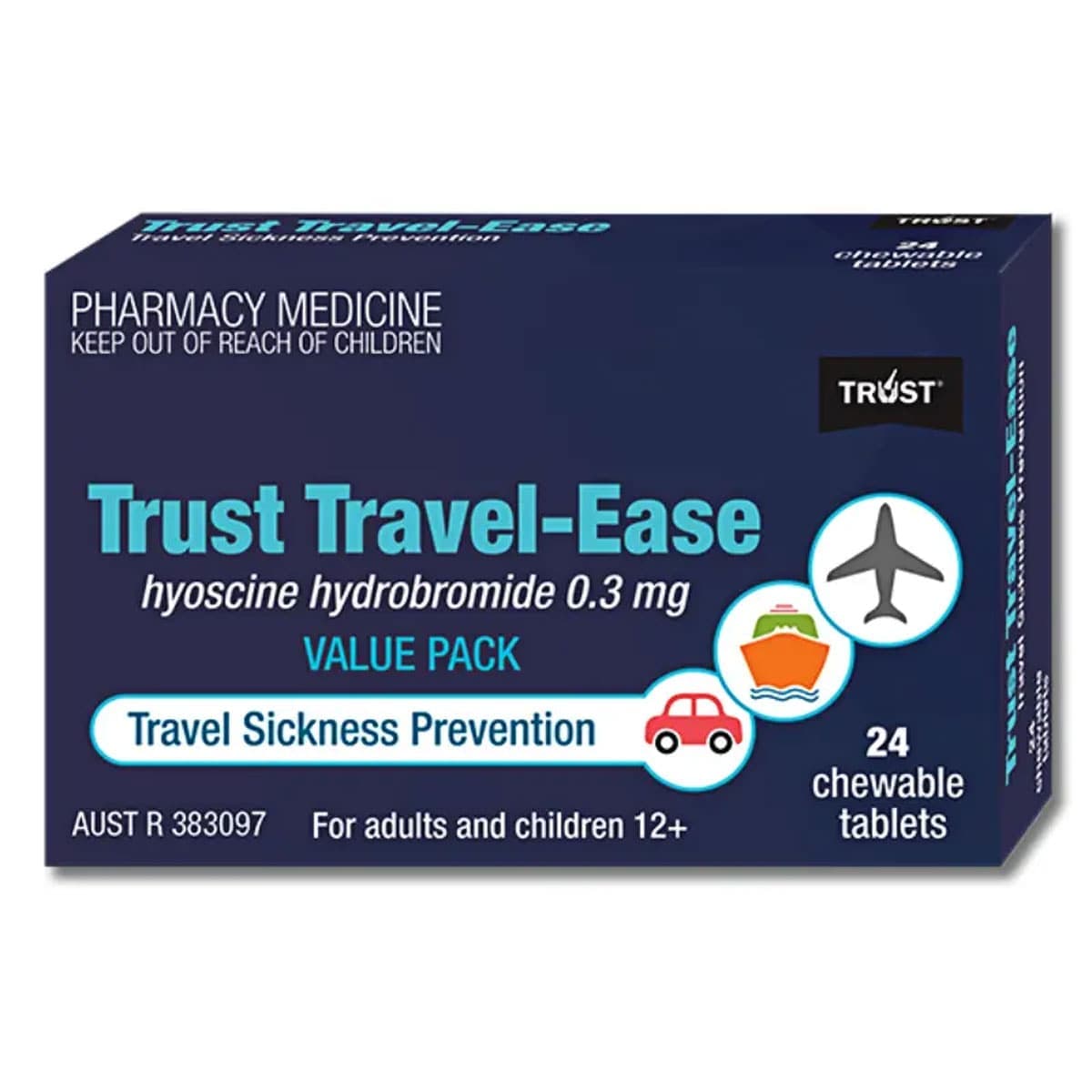 Thumbnail Trust Travel-Ease 24 Chewable Tablets