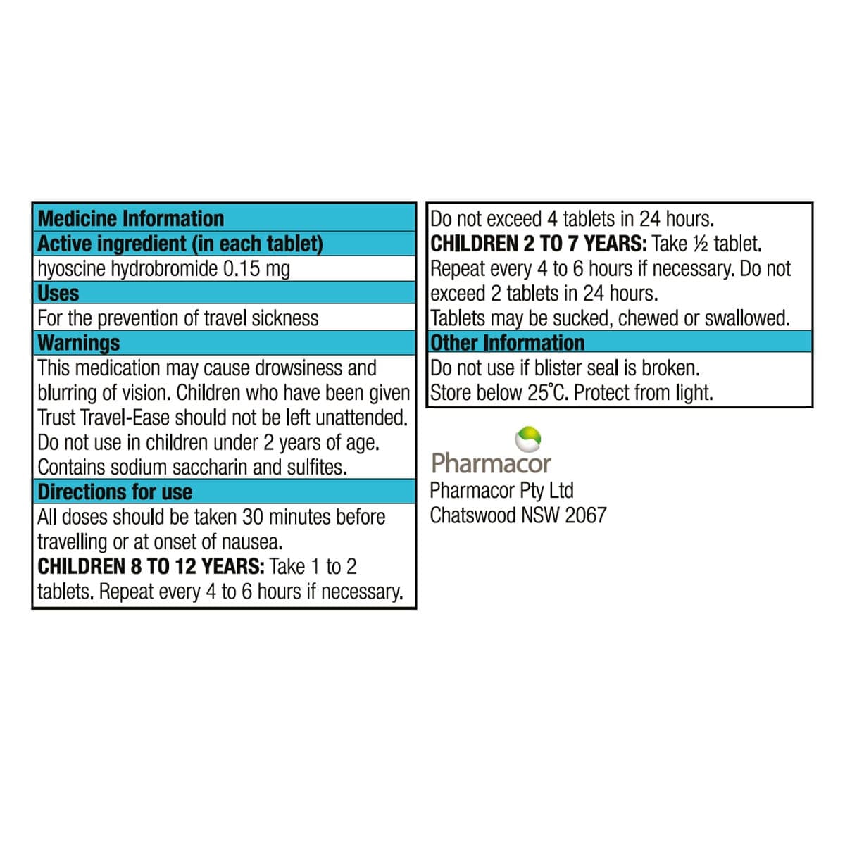 Thumbnail Trust for Kids Travel-Ease 24 Chewable Tablets