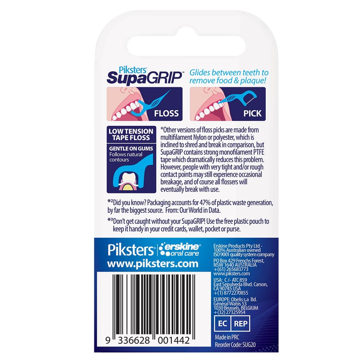Thumbnail Piksters Supagrip Dental Floss Picks 20 Pack