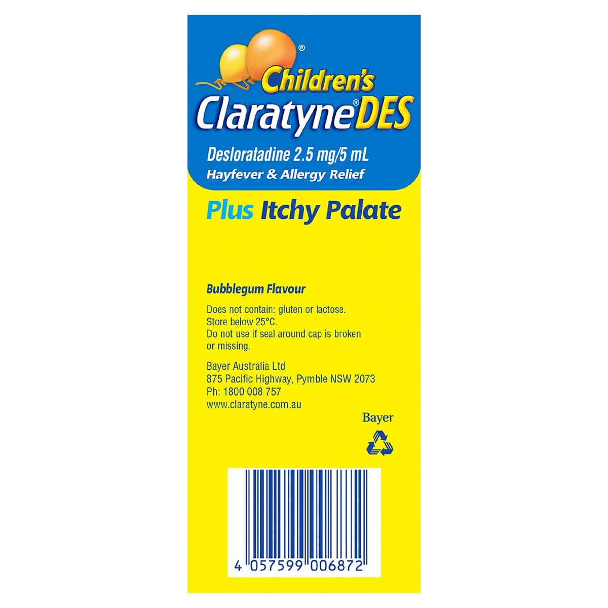Thumbnail ClaratyneDES Children's Hayfever & Allergy Relief Syrup Bubblegum 100ml
