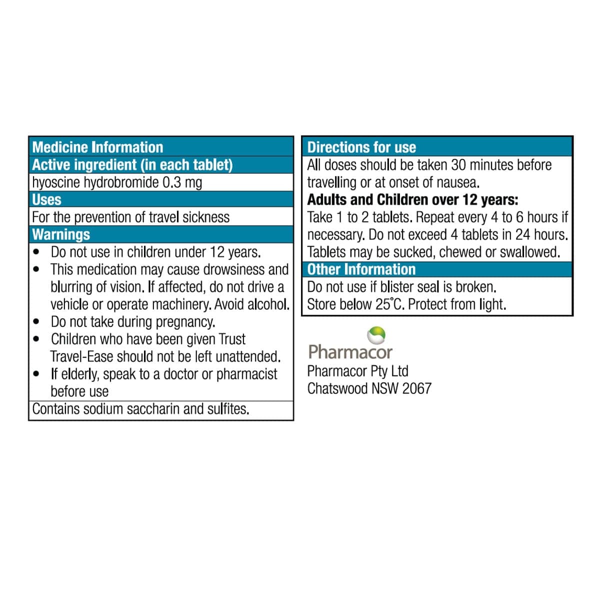 Thumbnail Trust Travel-Ease 24 Chewable Tablets