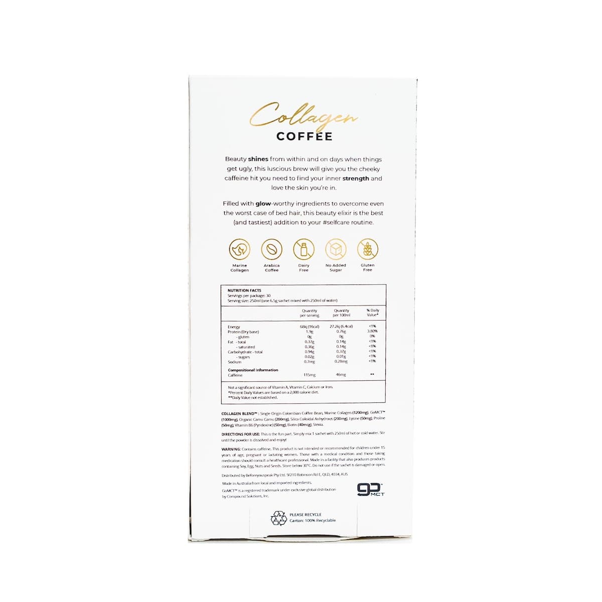 Thumbnail Beforeyouspeak Coffee Collagen Coffee Original 30 x 6.5g