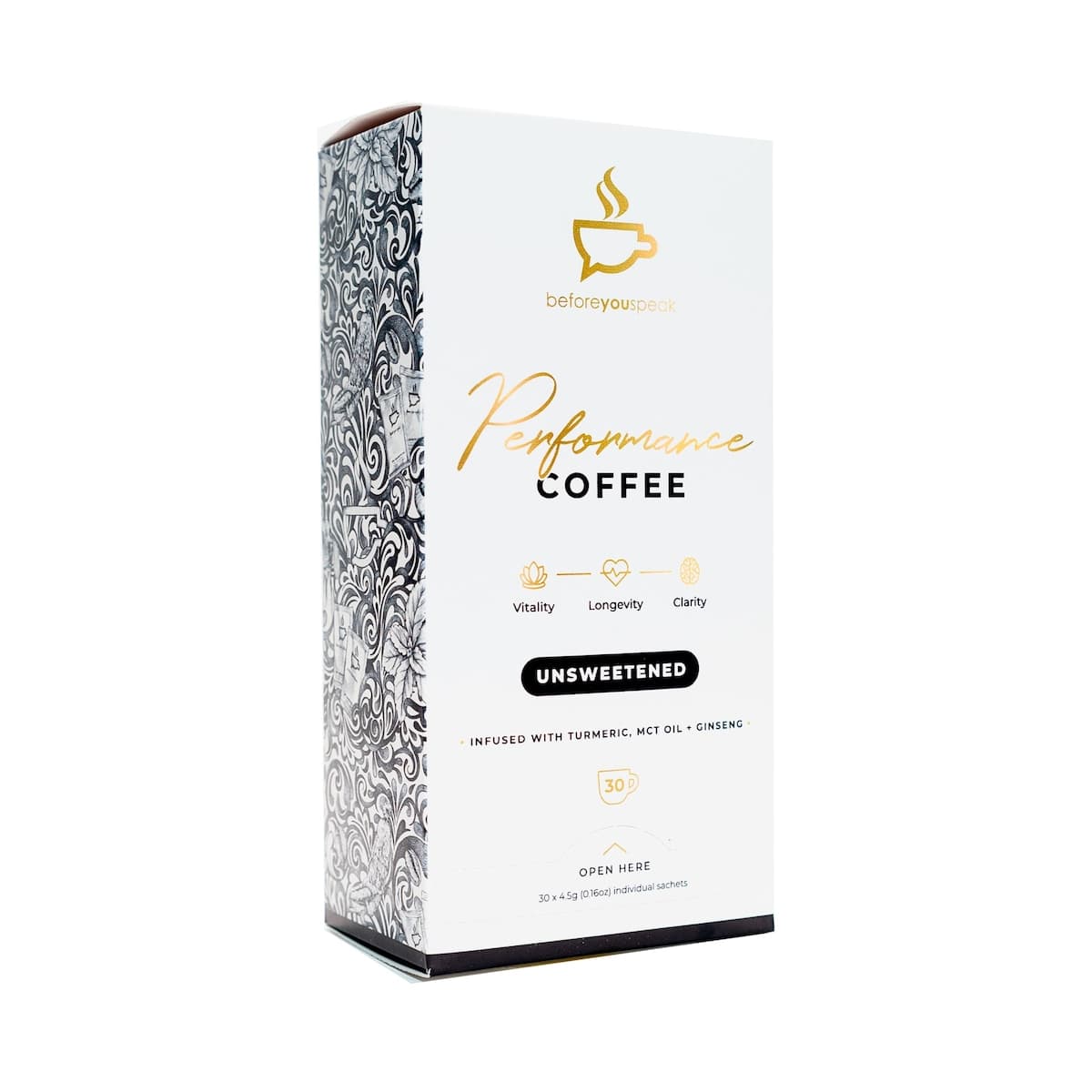 Thumbnail Beforeyouspeak Coffee Unsweetened Performance Coffee 30 x 4.5g