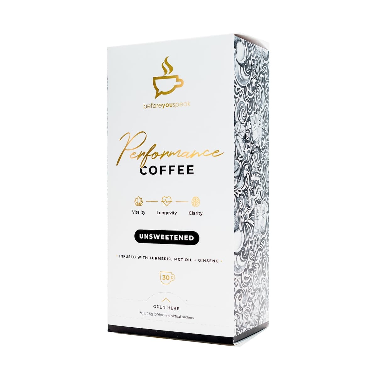 Thumbnail Beforeyouspeak Coffee Unsweetened Performance Coffee 30 x 4.5g