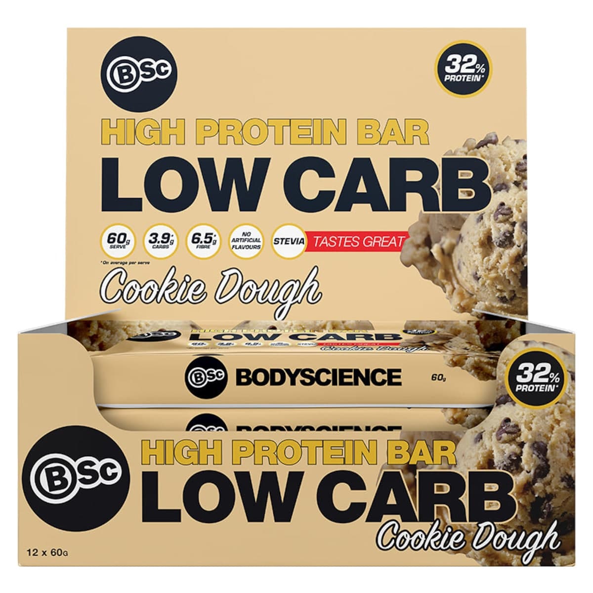 Thumbnail BSc High Protein Low Carb Bar Cookie Dough 12 x 60g