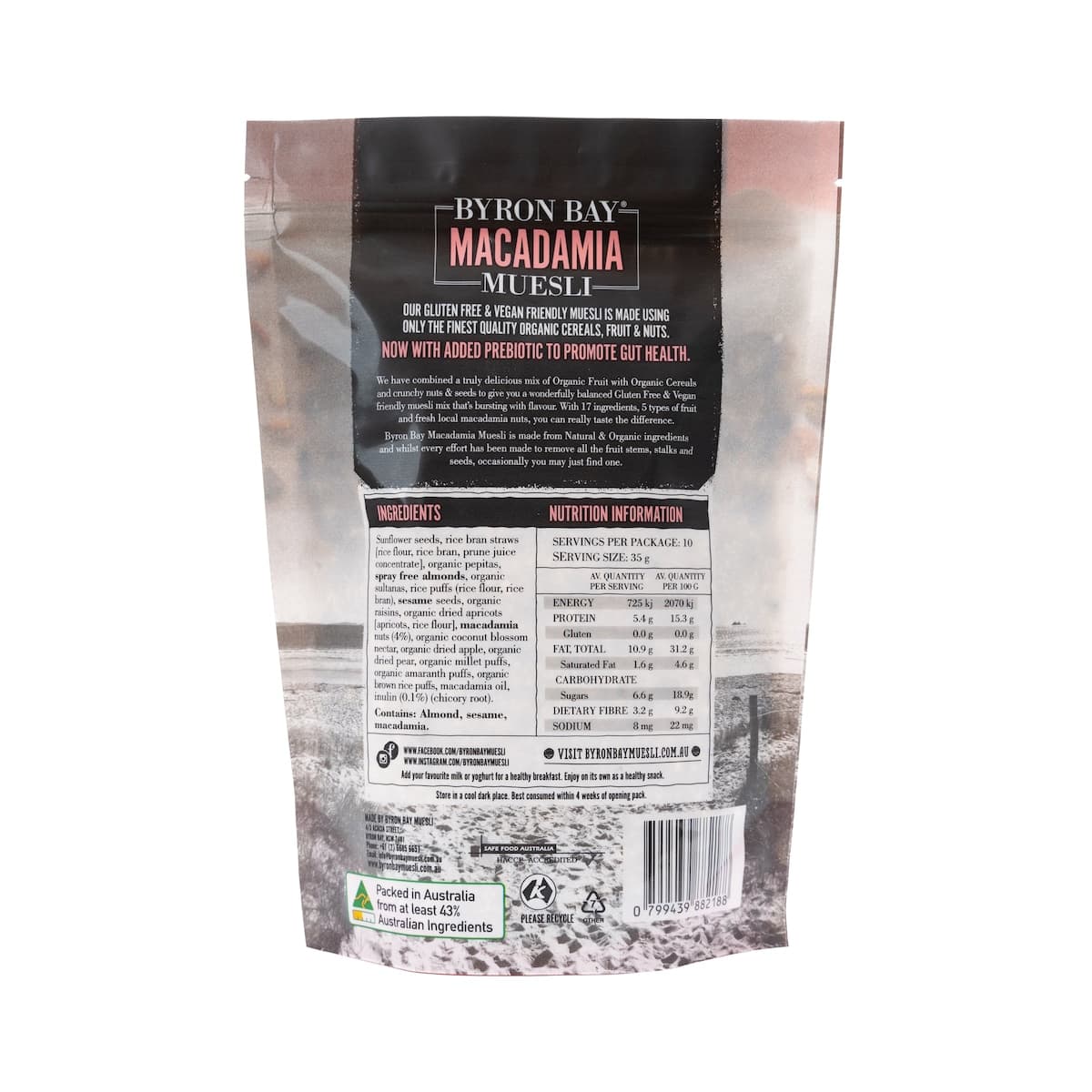 Thumbnail Byron Bay Macadamia Muesli Gluten Free Mix Vegan 350g