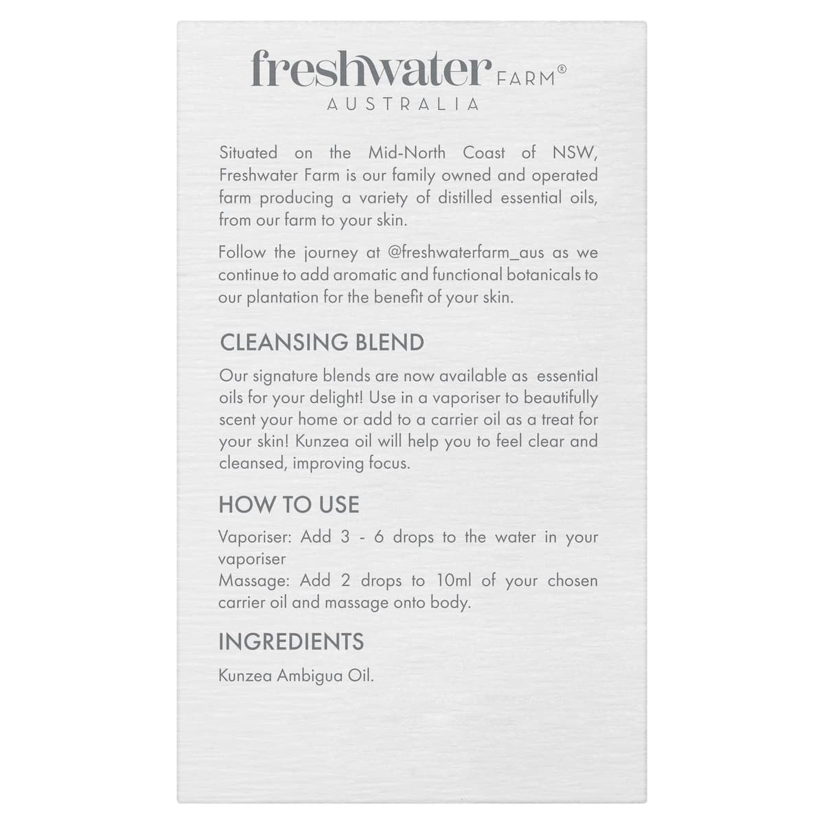 Thumbnail Freshwater Farm Kunzea Essential Oil 20ml