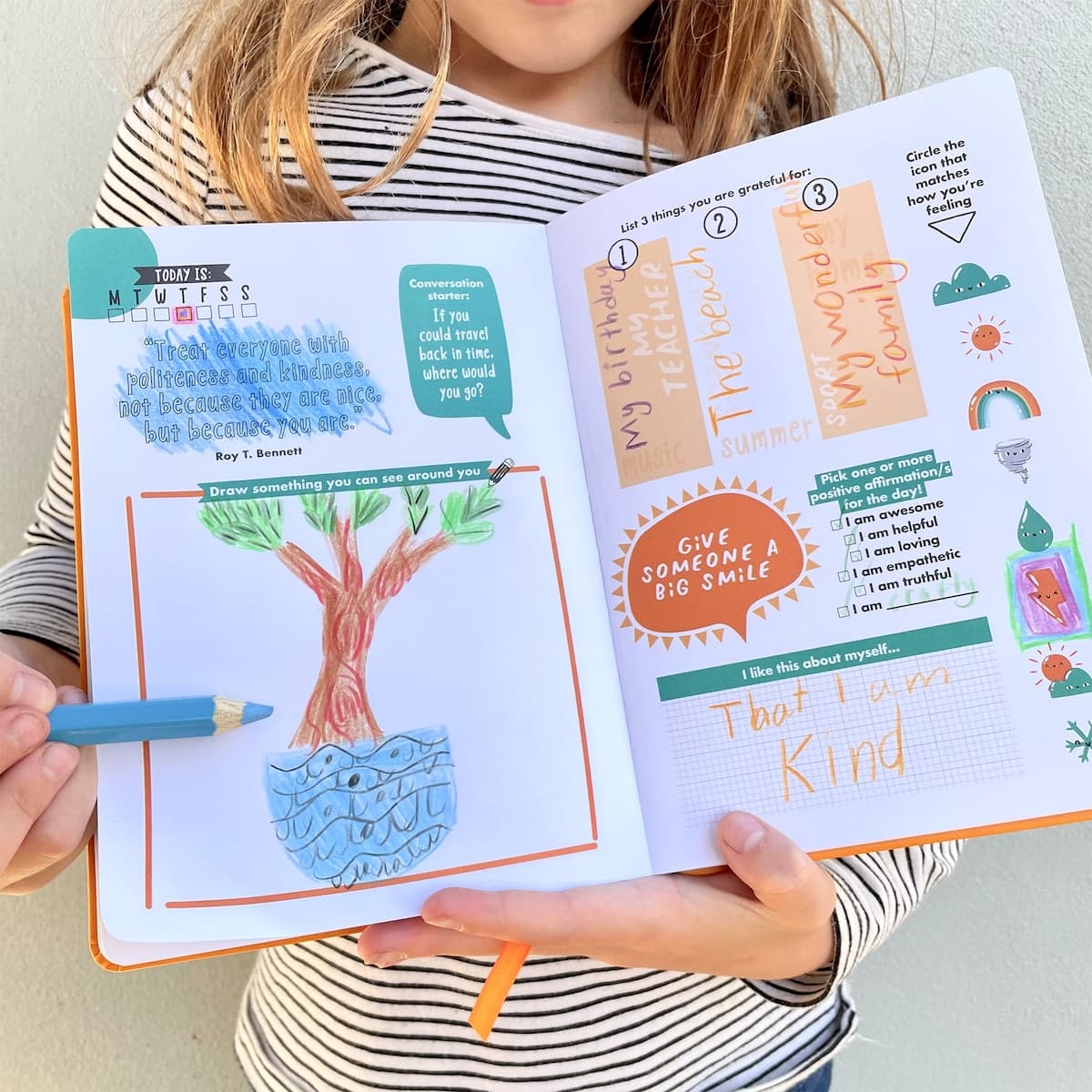 Thumbnail Gratitude Journal for Kids Orange