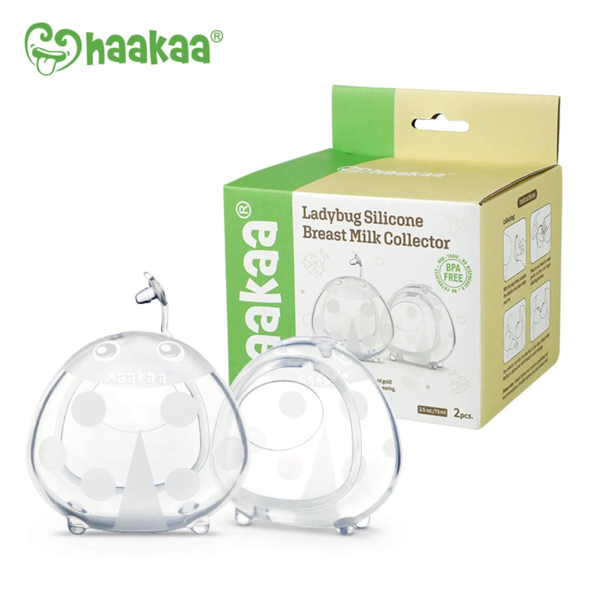 Thumbnail Haakaa Ladybug Silicone Breast Milk Collector 2 x 75ml