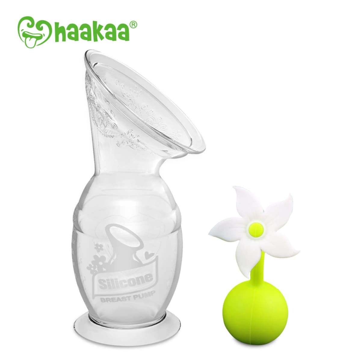 Thumbnail Haakaa Silicone Breast Pump and White Flower Stopper Set 150ml