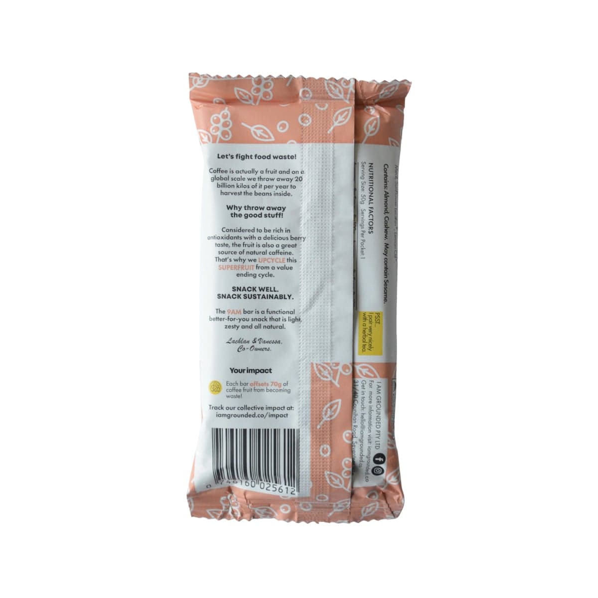 Thumbnail I Am Grounded Superfood Bar Lemon Coconut & Coffee Fruit 50G