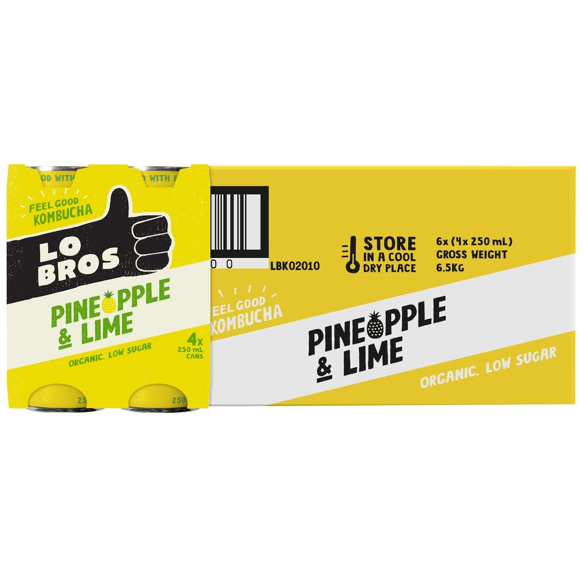 Thumbnail Lo Bros Kombucha Pineapple & Lime Cans 24 x 250ml