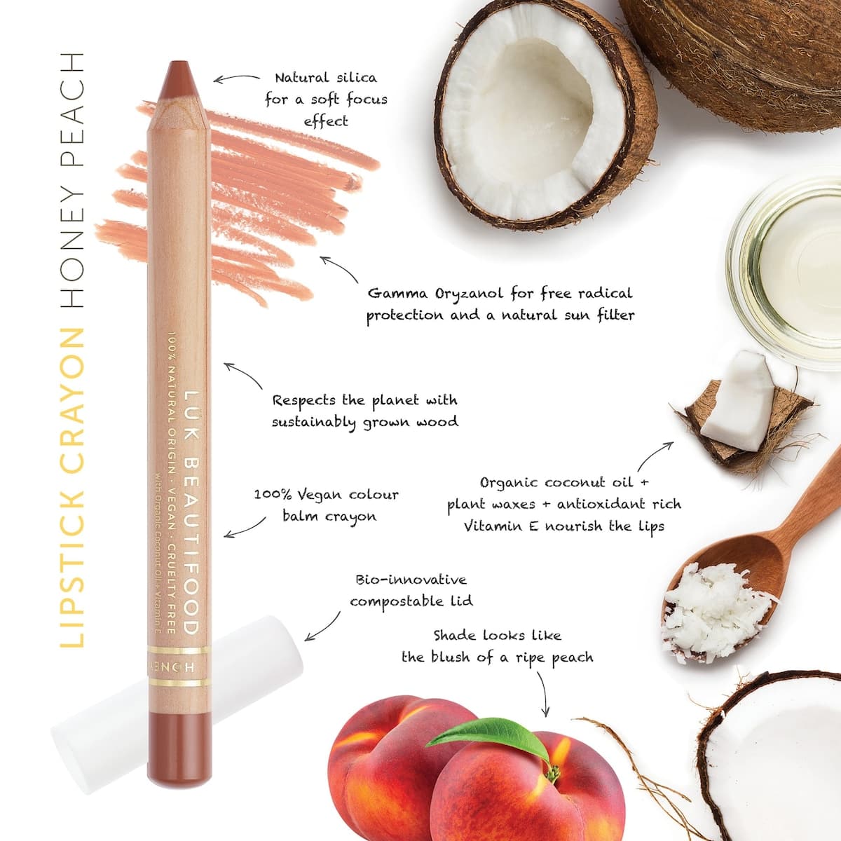 Thumbnail Luk Beautifood Lipstick Crayon Honey Peach 3g