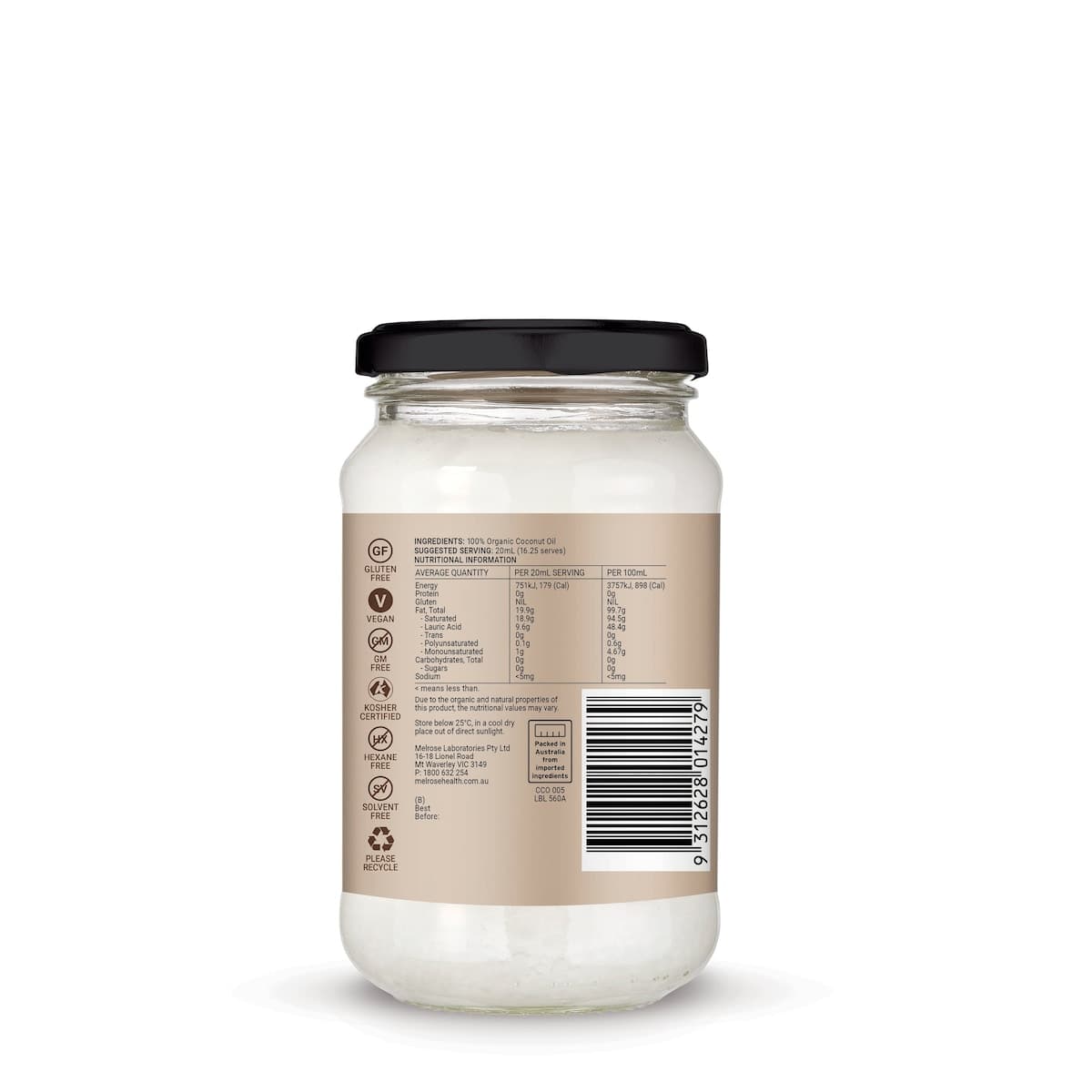 Thumbnail Melrose Organic Full Flavour Coconut Oil 325Ml