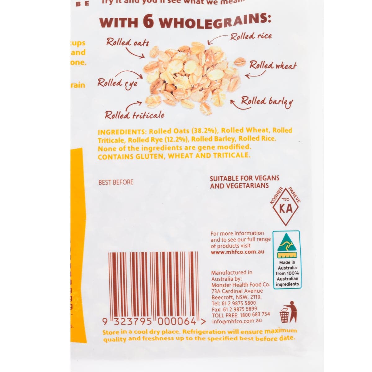 Thumbnail Monster Health Food Co Low GI Multigrain Porridge 700g