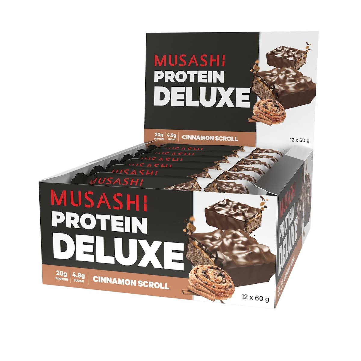 Thumbnail Musashi Deluxe Protein Bar Cinnamon Scroll 12 x 60g