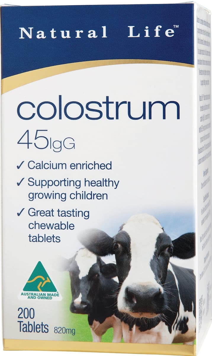 Thumbnail Natural Life Colostrum 45mg IgG 200 chewable tablets