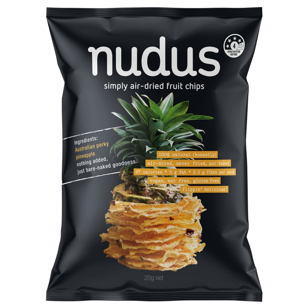 Thumbnail Nudus Air-Dried Pineapple Fruit Chips 20g
