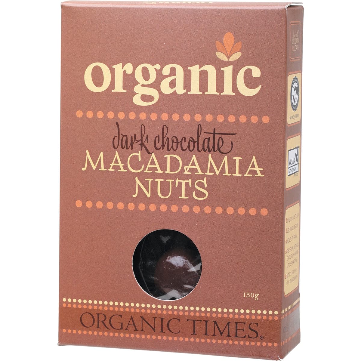 Thumbnail Organic Times Dark Chocolate Macadamia Nuts 150g