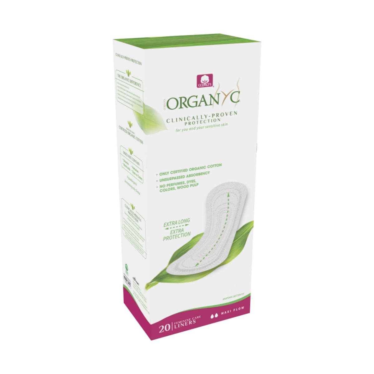 Thumbnail Organyc Panty Liners (Flat) - Maxi 20 Pack