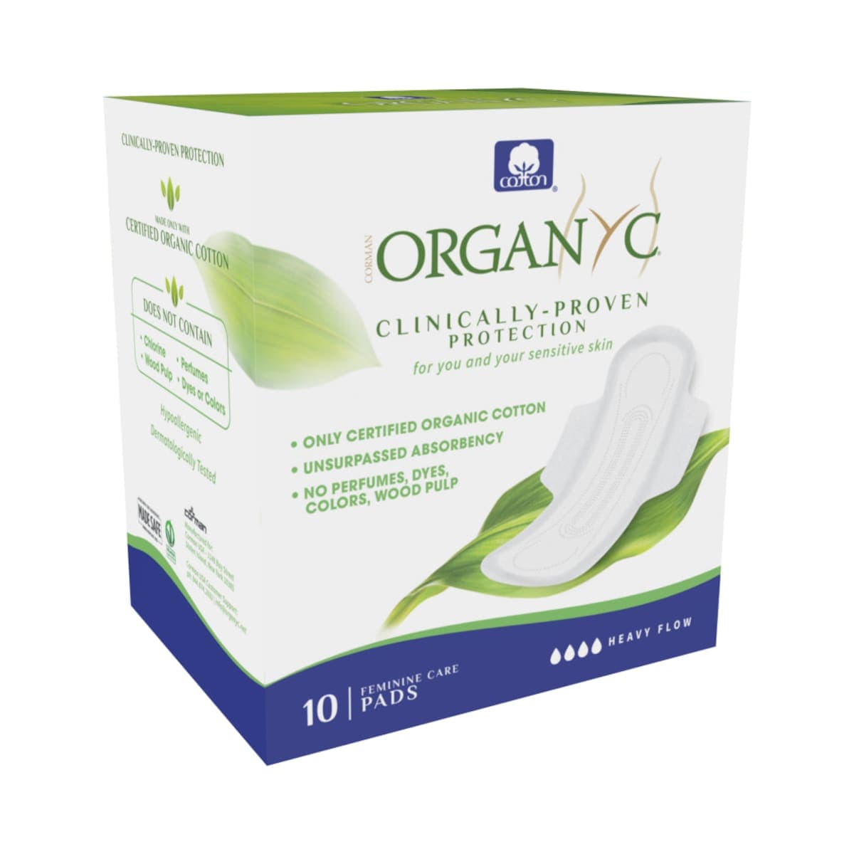 Thumbnail Organyc Ultra Thin Pads - Heavy Flow Wings 10 Pack