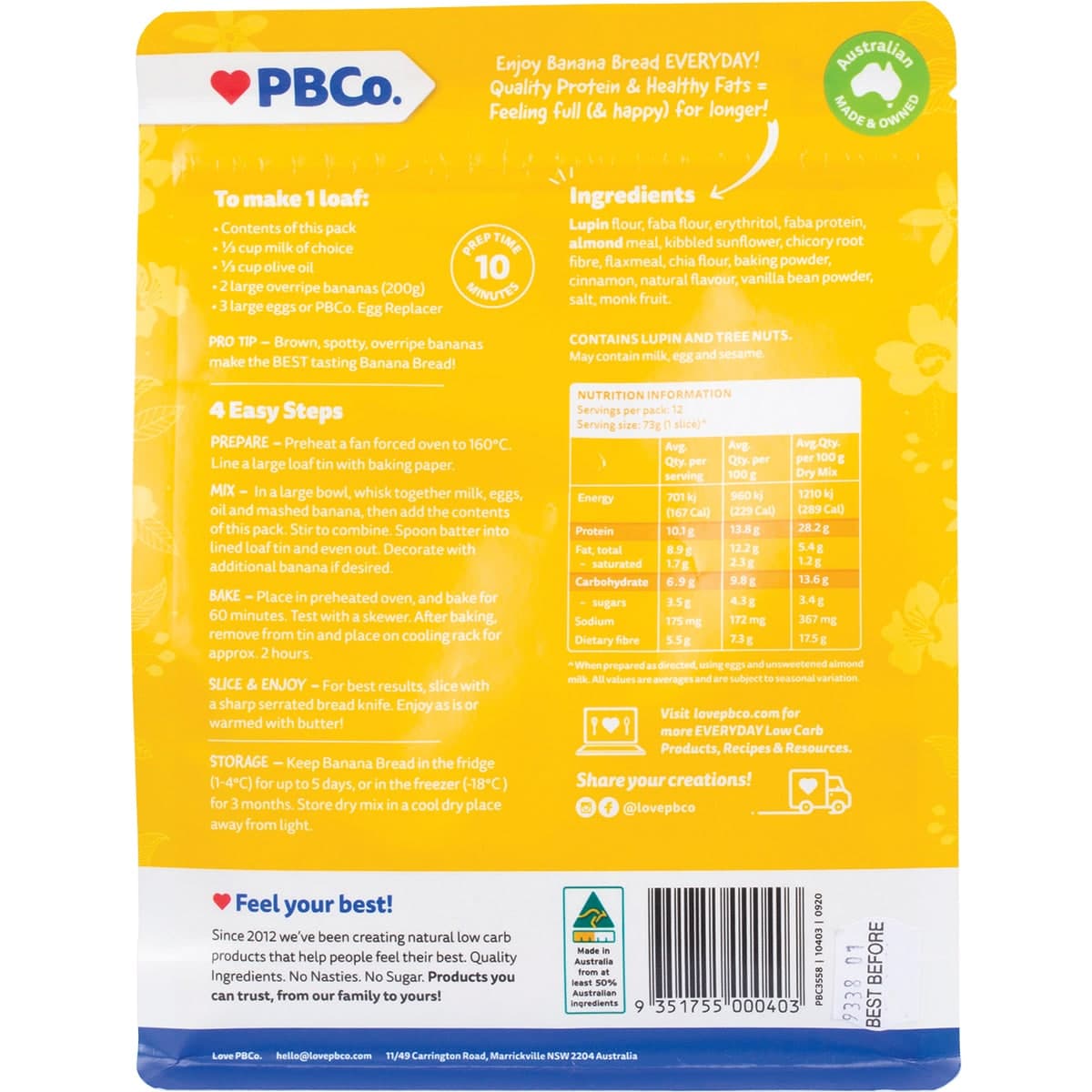 Thumbnail Pbco. Plant Protein Banana Bread Mix 340g