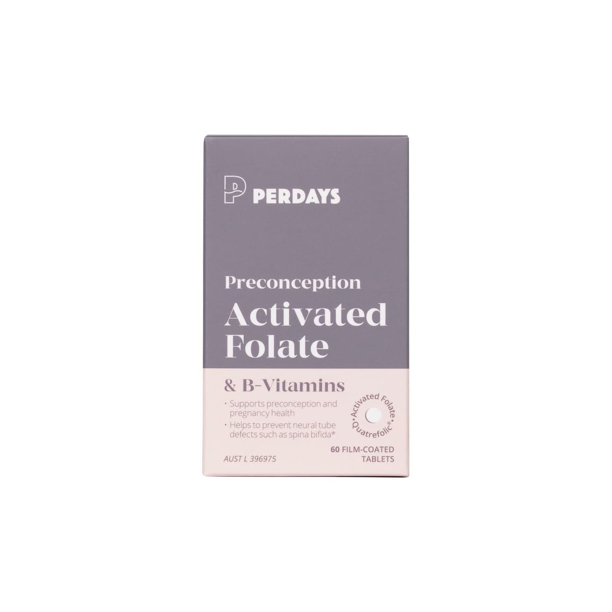 Thumbnail Perdays Preconception Activated Folate & B-Vitamins 60 Tablets