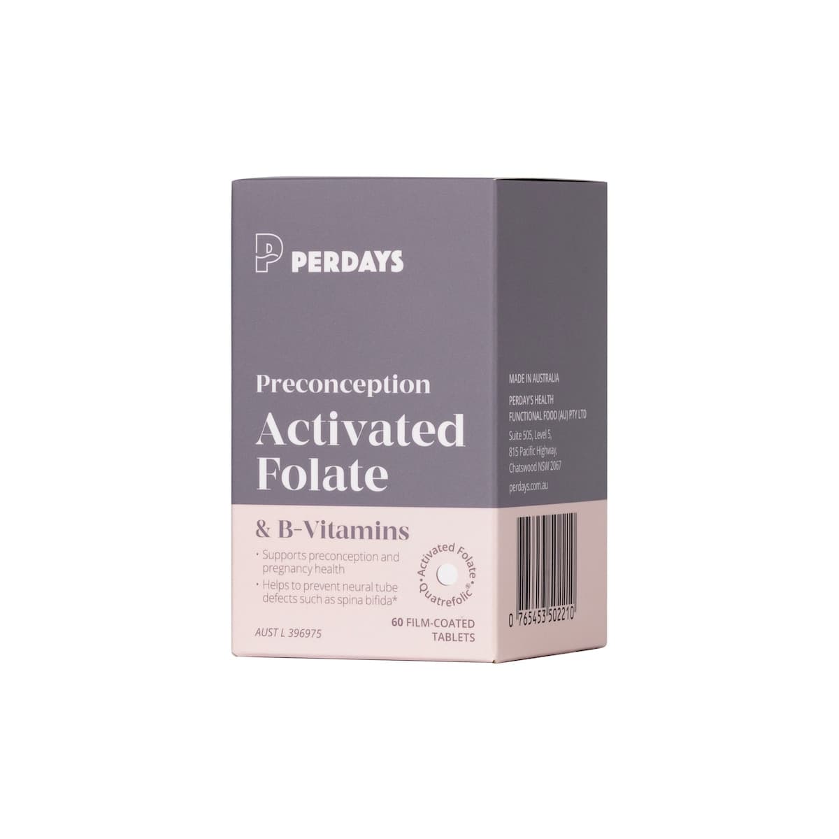 Thumbnail Perdays Preconception Activated Folate & B-Vitamins 60 Tablets