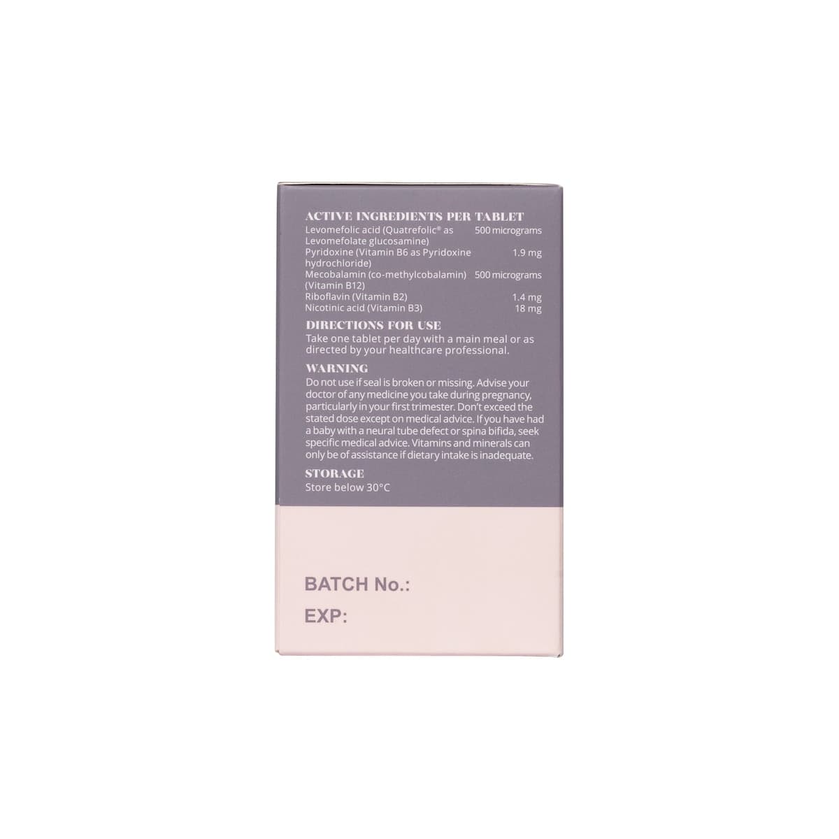 Thumbnail Perdays Preconception Activated Folate & B-Vitamins 60 Tablets