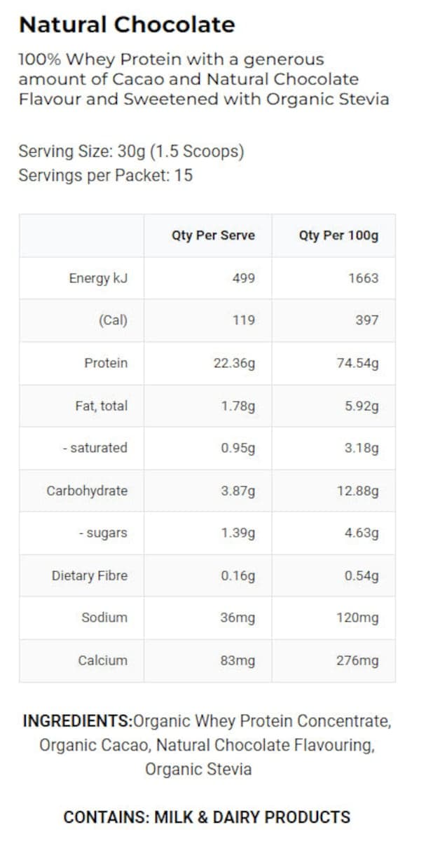 Thumbnail Proganics Organic Whey Protein Chocolate 450g