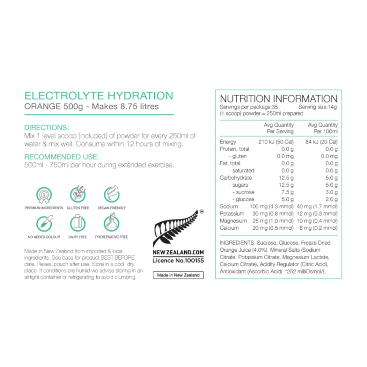 Thumbnail Pure Sports Electrolyte Hydration Orange 500g