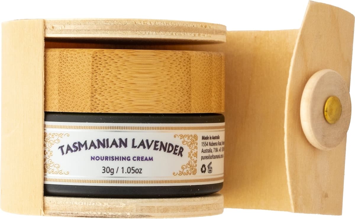 Thumbnail Pure Oils of Tasmania Nourishing Lavender Cream in Bamboo Box 30ml
