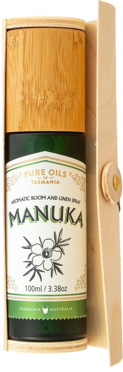 Thumbnail Pure Oils of Tasmania Manuka Room and Linen Spray in Bamboo Box 100ml