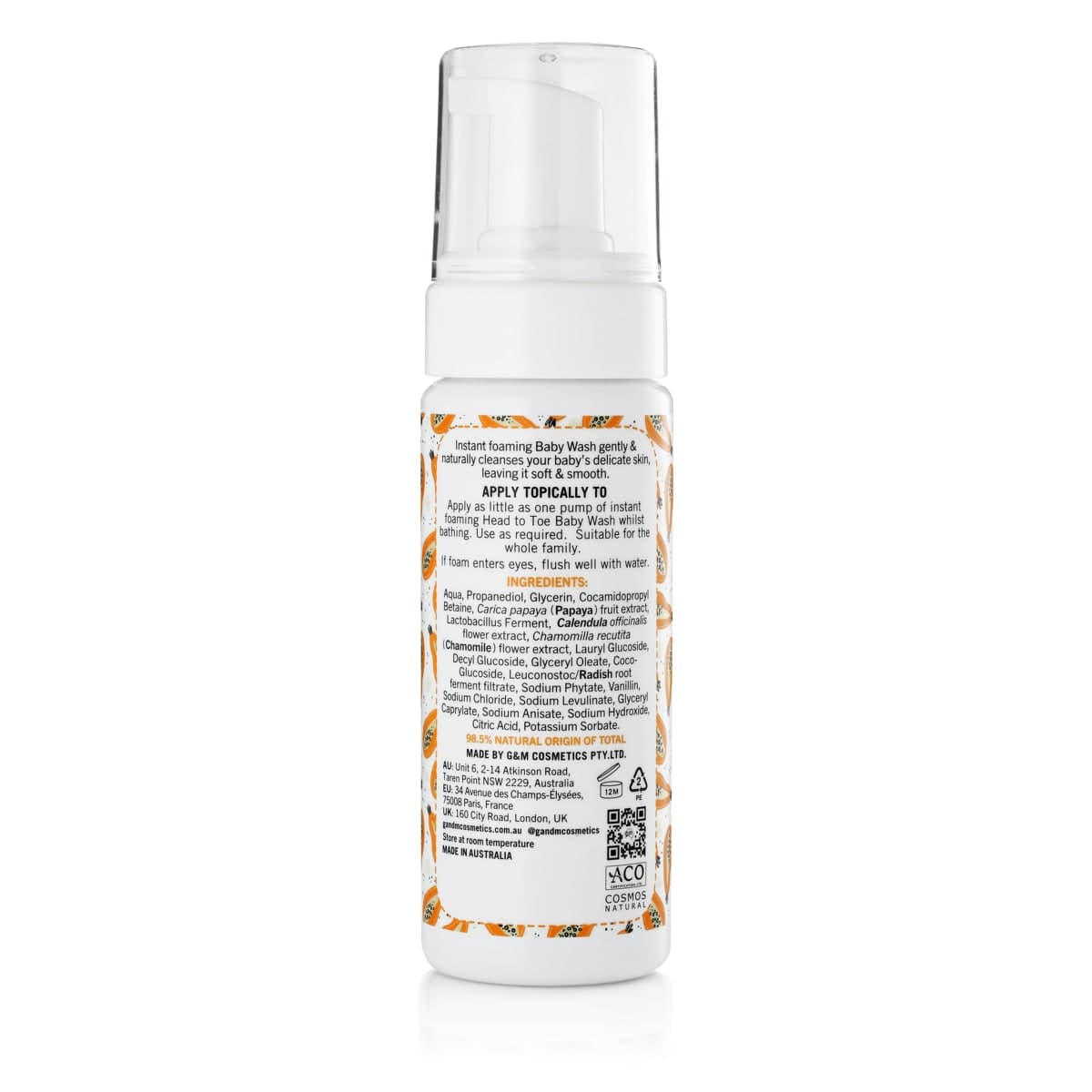 Thumbnail P'ure Papayacare Papaya Head to Toe Baby Wash 150ml