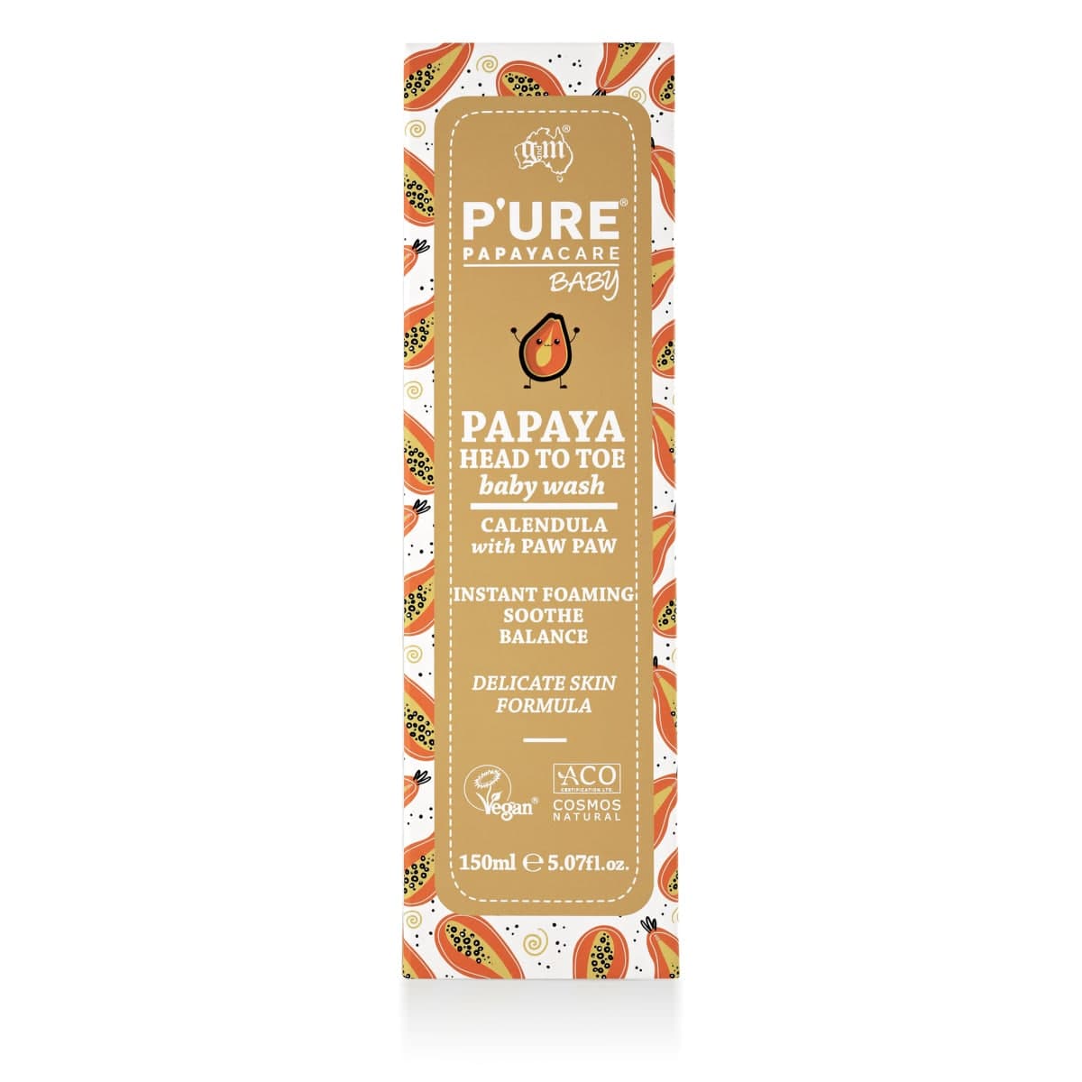 Thumbnail P'ure Papayacare Papaya Head to Toe Baby Wash 150ml