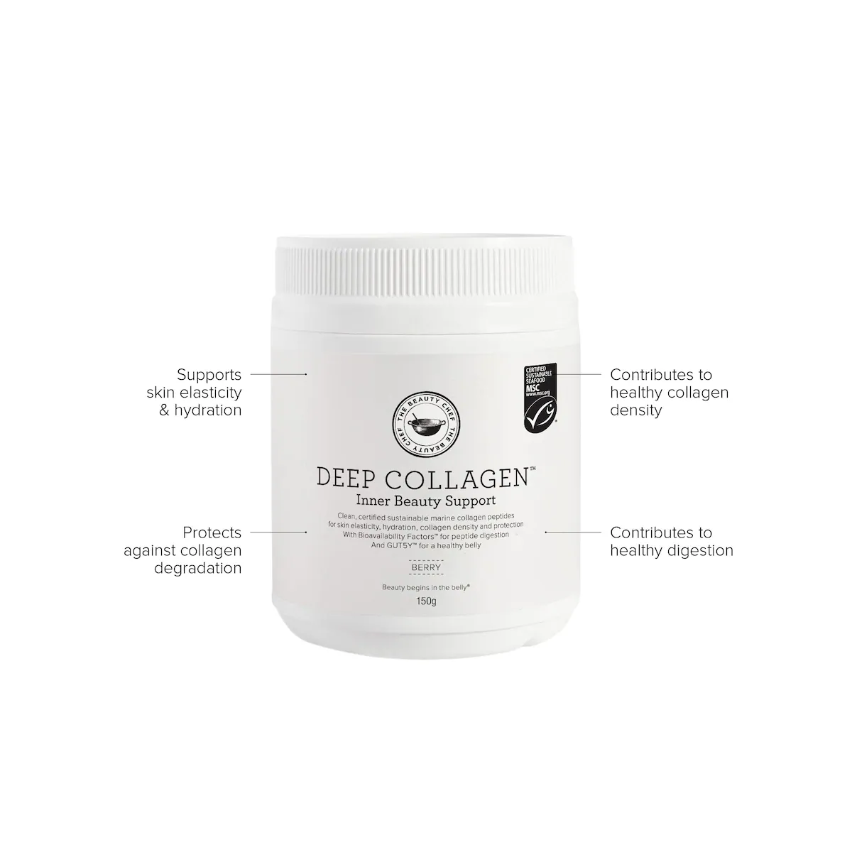 Thumbnail The Beauty Chef Deep Marine Collagen Inner Beauty Support Berry 150g