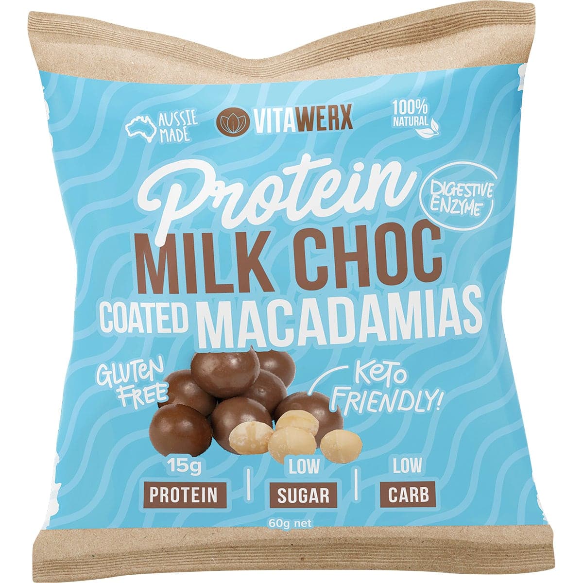 Thumbnail Vitawerx Protein Milk Chocolate Coated Macadamias 10 x 60g