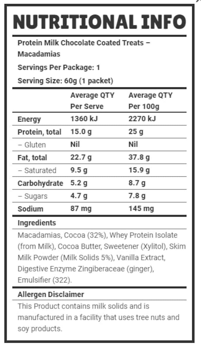 Thumbnail Vitawerx Protein Milk Chocolate Coated Macadamias 10 x 60g