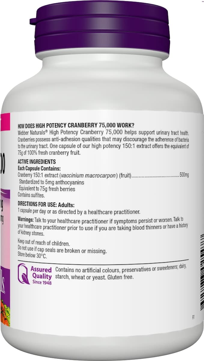Thumbnail Webber Naturals Cranberry 75000 120 Capsules