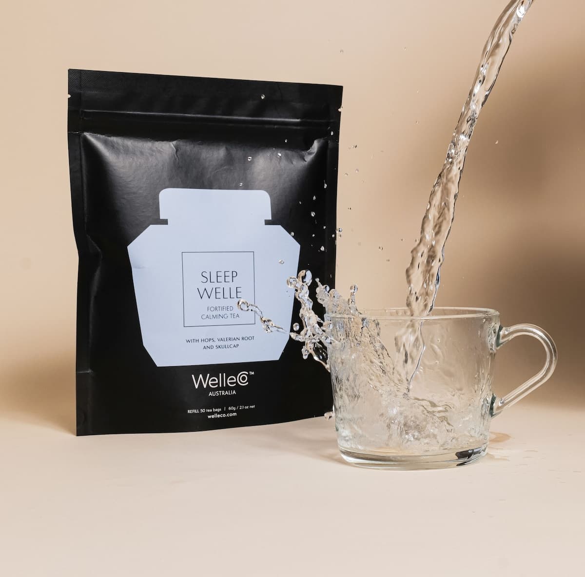 Thumbnail WelleCo Sleep Welle Calming Tea Refill Pouch 50 Tea Bags