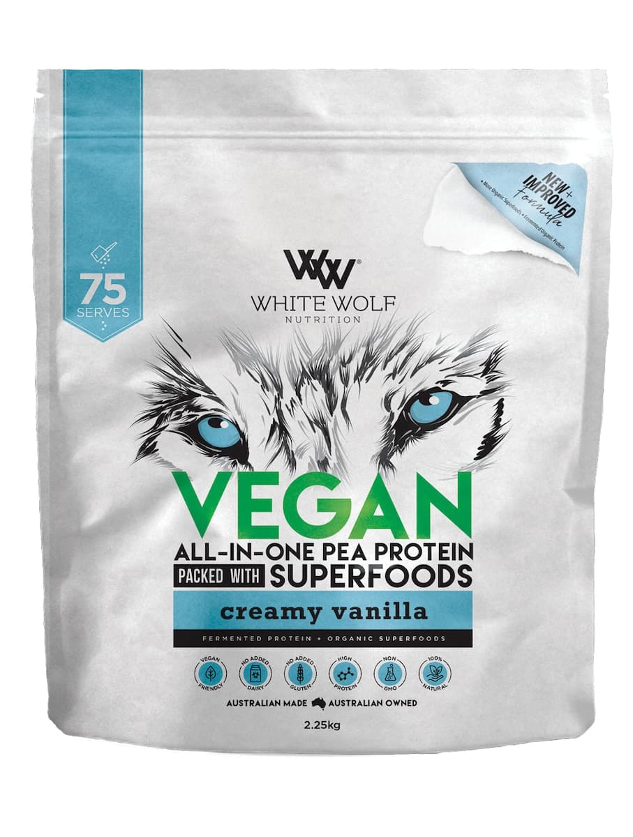 Thumbnail White Wolf Nutrition Vegan Protein With Superfoods Creamy Vanilla 2.25Kg