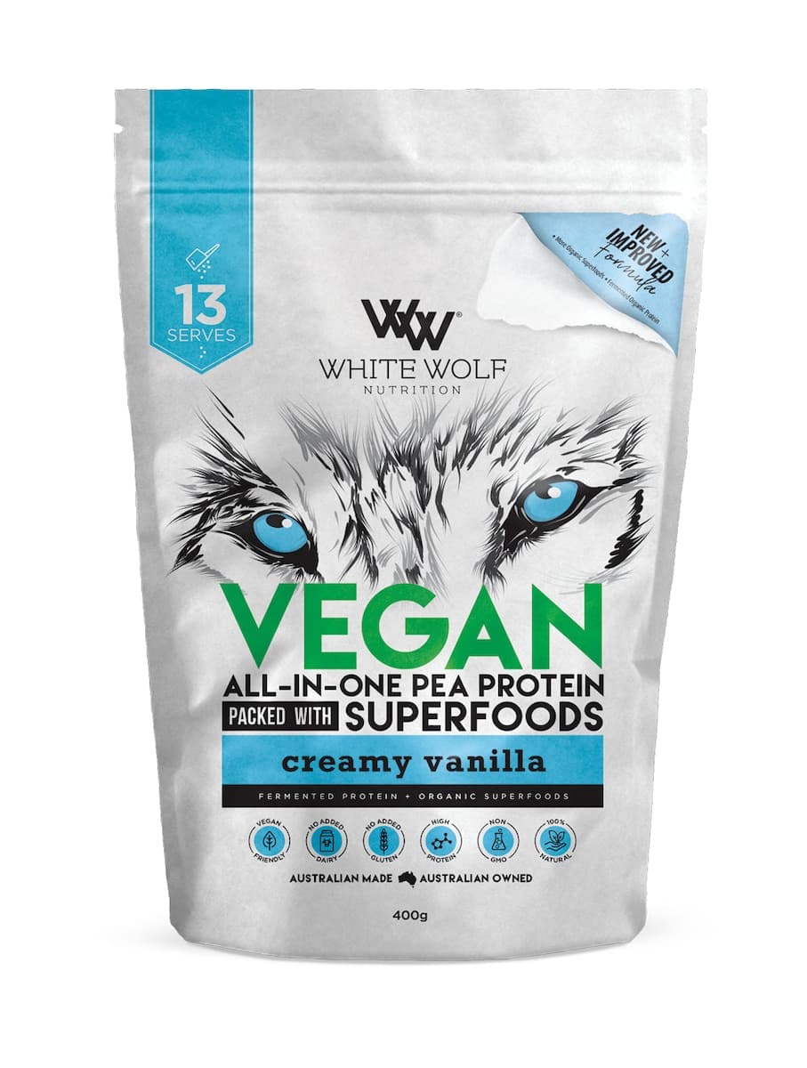 Thumbnail White Wolf Nutrition Vegan Protein With Superfoods Creamy Vanilla 400g