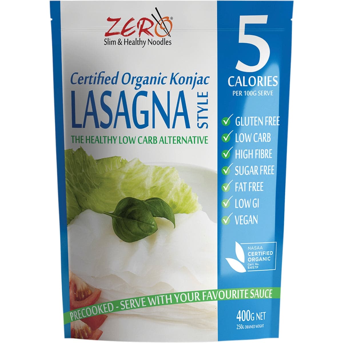 Thumbnail Zero Slim & Healthy Certified Organic Konjac Lasagna Style 400g
